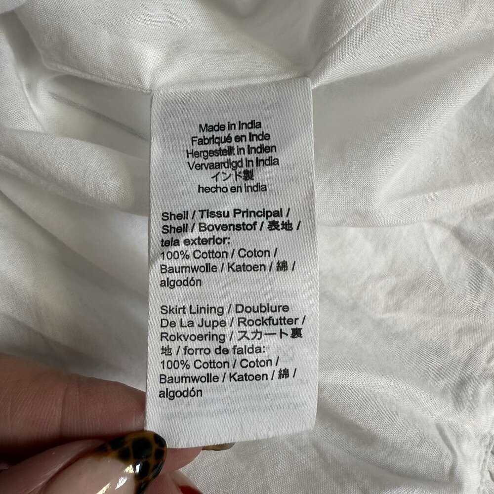 MADEWELL Bubble-Hem Mini Shirtdress in Pinstripe Poplin Dress X-Small - Picture 8 of 16